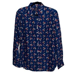 Men’s S Simon Banks French Bulldog 15 inch neck Christmas holiday shirt
